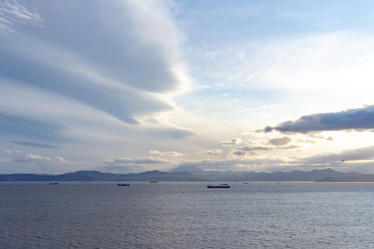 Seascape with a view of Avacha Bay. Petropavlovsk-Kamchatsky, Russia