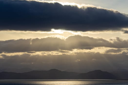 Sunset over the Avacha Bay. Petropavlovsk-Kamchatsky, Russia.