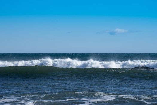 Kamchatka, Russia. Seascape with a view of khalaktyrka beach with black volcanic sand.