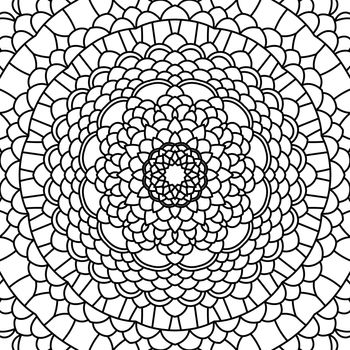 Mandala. Round Ornament Pattern. Vintage black and white decorative elements. Hand drawn background. Islam, Arabic, Indian, ottoman motifs. Isolated on white background.