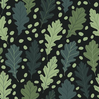 Floral seamless pattern with colorful exotic leaves on dark background. Tropic green branches. Fashion vector stock illustration for wallpaper, posters, card, fabric, textile