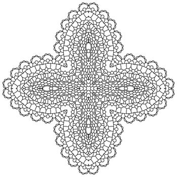 Mandala. Round Ornament Pattern. Vintage black and white decorative elements. Hand drawn background. Islam, Arabic, Indian, ottoman motifs. Isolated on white background