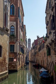 discovery of the city of Venice and its small canals and romantic alleys, Italy