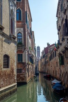 discovery of the city of Venice and its small canals and romantic alleys, Italy