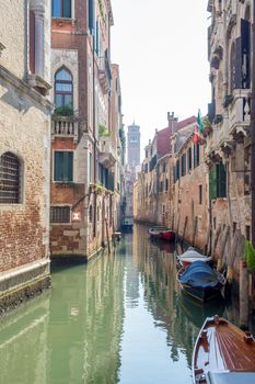 discovery of the city of Venice and its small canals and romantic alleys, Italy