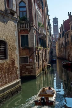 discovery of the city of Venice and its small canals and romantic alleys, Italy
