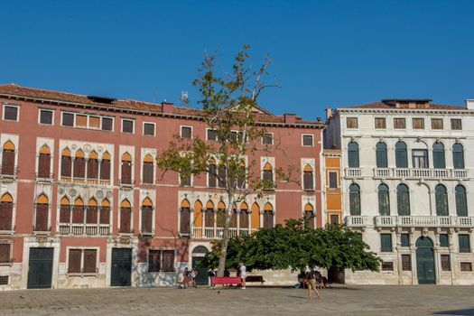 discovery of the city of Venice and its small canals and romantic alleys, Italy