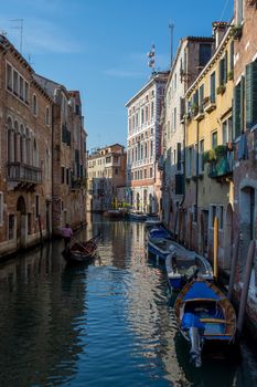 discovery of the city of Venice and its small canals and romantic alleys, Italy