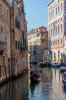 discovery of the city of Venice and its small canals and romantic alleys, Italy