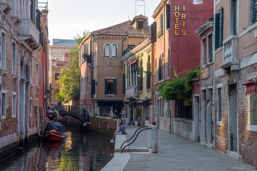 discovery of the city of Venice and its small canals and romantic alleys, Italy