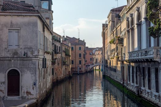 discovery of the city of Venice and its small canals and romantic alleys, Italy