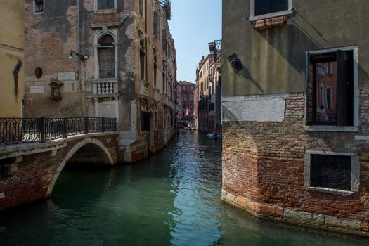 discovery of the city of Venice and its small canals and romantic alleys, Italy