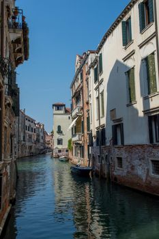 discovery of the city of Venice and its small canals and romantic alleys, Italy