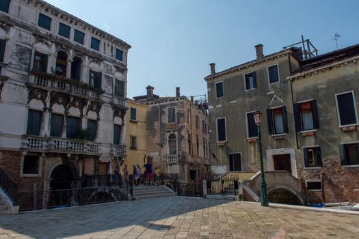 discovery of the city of Venice and its small canals and romantic alleys, Italy