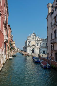 discovery of the city of Venice and its small canals and romantic alleys, Italy