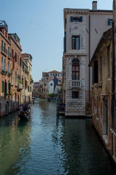 discovery of the city of Venice and its small canals and romantic alleys, Italy