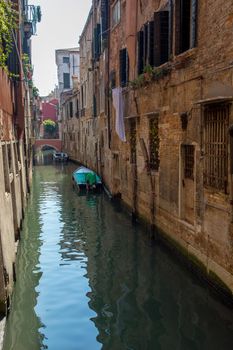 discovery of the city of Venice and its small canals and romantic alleys, Italy