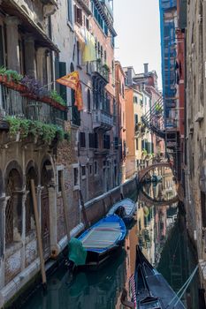 discovery of the city of Venice and its small canals and romantic alleys, Italy