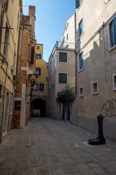 discovery of the city of Venice and its small canals and romantic alleys, Italy