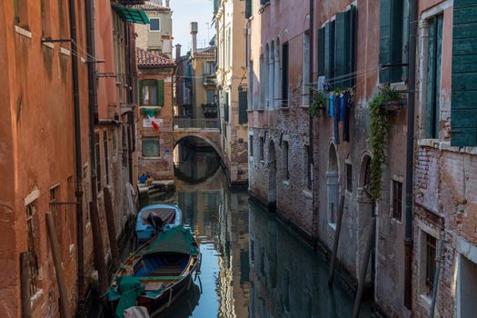 discovery of the city of Venice and its small canals and romantic alleys, Italy