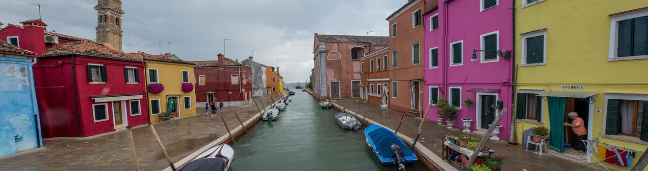 discovery of the city of Venice, Burano and its small canals and romantic alleys, Italy