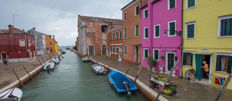 discovery of the city of Venice, Burano and its small canals and romantic alleys, Italy