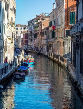 discovery of the city of Venice and its small canals and romantic alleys, Italy