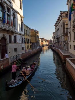 discovery of the city of Venice and its small canals and romantic alleys, Italy