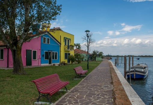 discovery of the city of Venice, Burano and its small canals and romantic alleys, Italy