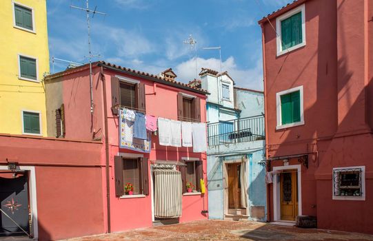 discovery of the city of Venice, Burano and its small canals and romantic alleys, Italy