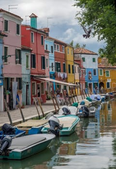 discovery of the city of Venice, Burano and its small canals and romantic alleys, Italy