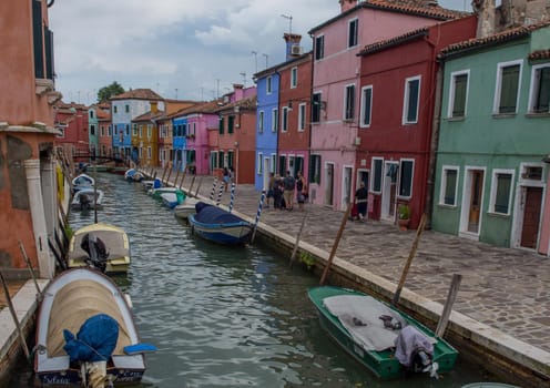 discovery of the city of Venice, Burano and its small canals and romantic alleys, Italy