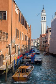 discovery of the city of Venice and its small canals and romantic alleys, Italy