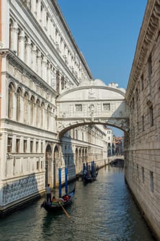discovery of the city of Venice and its small canals and romantic alleys, Italy