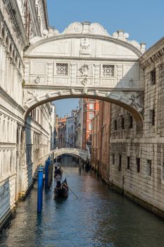 discovery of the city of Venice and its small canals and romantic alleys, Italy