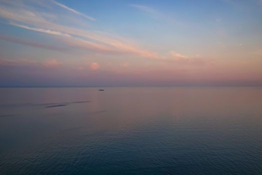 Amazing sunset over the sea and coastline. beauty of nature
