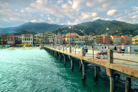 Alassio italian ligurian riviera holiday place for tourists by the sea panoramic view