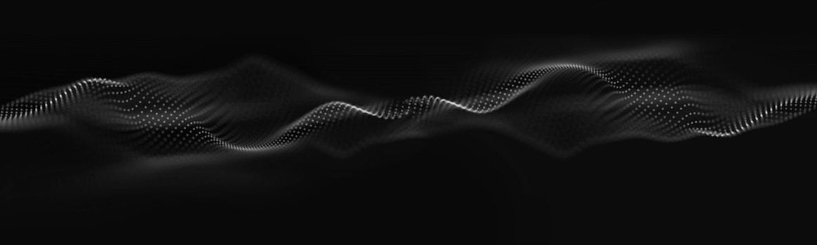 Modern abstract pattern with black technology wave on black background. Abstract technology background. Modern 3d graphic.  sound wave. Wave flow. Spiral pattern. Color flow background.