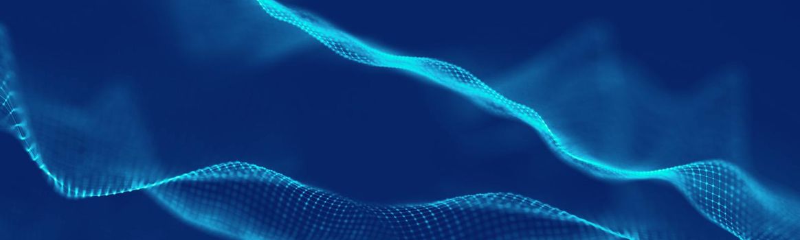 Blue technology background wave. Abstract technology background. Abstract wave futuristic.