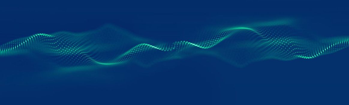 Abstract blue technology background wave on blue background. Geometric art.