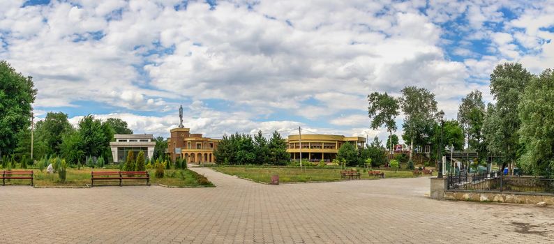 Svyatogorsk, Ukraine 07.16.2020.  Monarkh hotel complex near the Svyatogorsk or Sviatohirsk lavra on a sunny summer morning