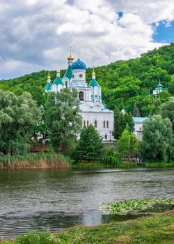 Svyatogorsk, Ukraine 07.16.2020.  The Holy Mountains Lavra of the Holy Dormition in Svyatogorsk or Sviatohirsk, Ukraine, on a sunny summer morning