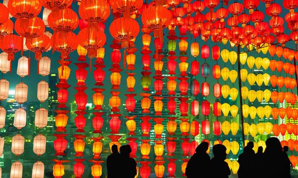 International Lantern Festival with Chinese,Korean,Japanese,Thai,vietnamese lanterns.