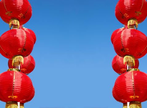 Chinese new year lanterns in china town area.