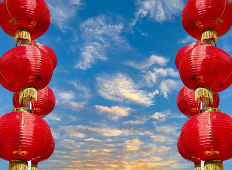 Chinese new year lanterns in china town area.