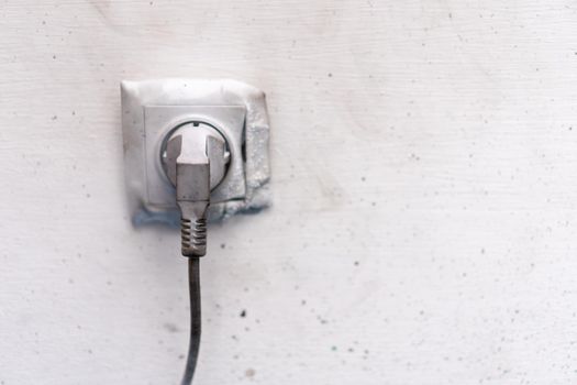 Electricity short circuit Electrical failure resulting in electricity wire burnt.socket cable after fire