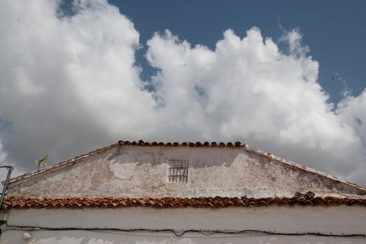 Skies in the towns and fields of Andalusia in Spain