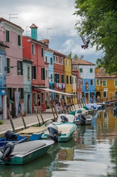 discovery of the city of Venice, Burano and its small canals and romantic alleys, Italy
