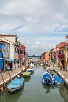 discovery of the city of Venice, Burano and its small canals and romantic alleys, Italy