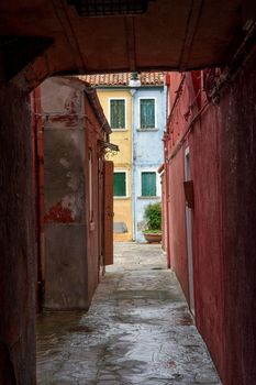 discovery of the city of Venice, Burano and its small canals and romantic alleys, Italy